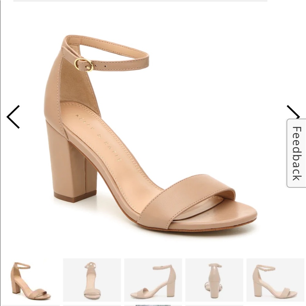 Kelly & Katie HAILEE SANDAL- 7.5 Beige, Block Heel
